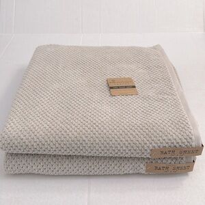 2pc ECOEXISTENCE Bamboo Zero Twist Loops Bath Sheet Towel - FGChiffon